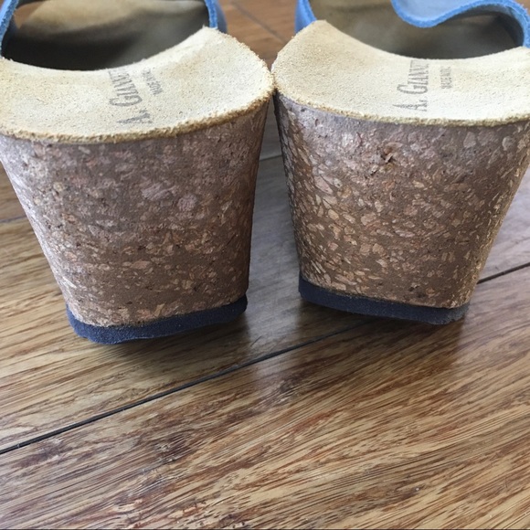 NWOT Blue Suede Leather Slides by A. Giannetti - Picture 5 of 7